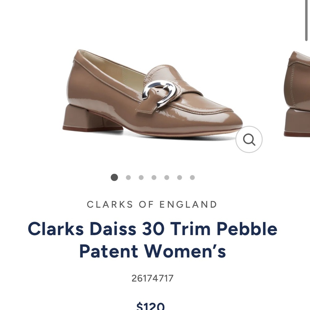 Clarks Pebble Patent Loafers - Tan